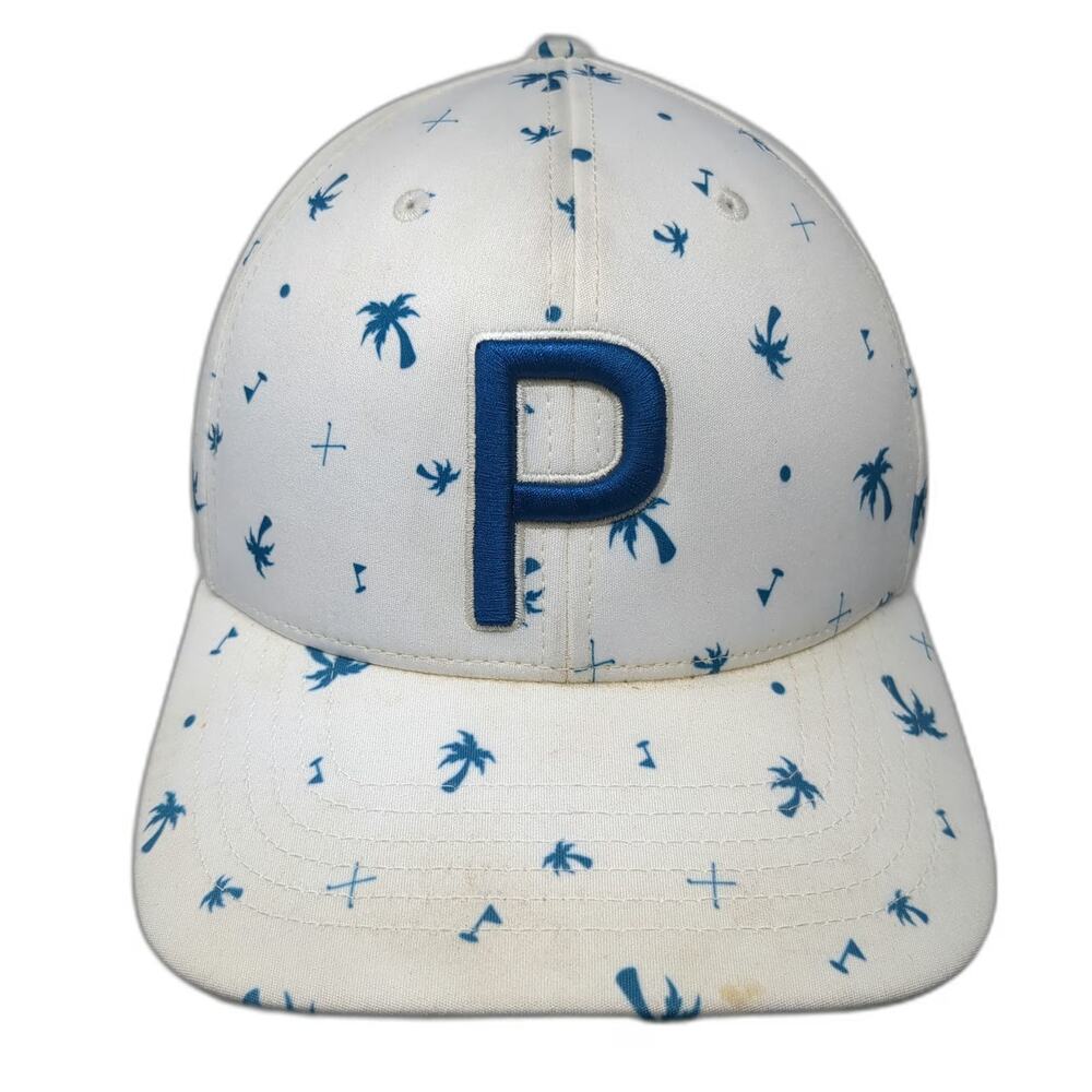 Puma Snapback Hat White One Size Palm Tree Coeur d'Alene Resort Golf P Logo